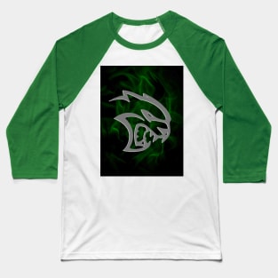 Hellcat Green Flames Baseball T-Shirt